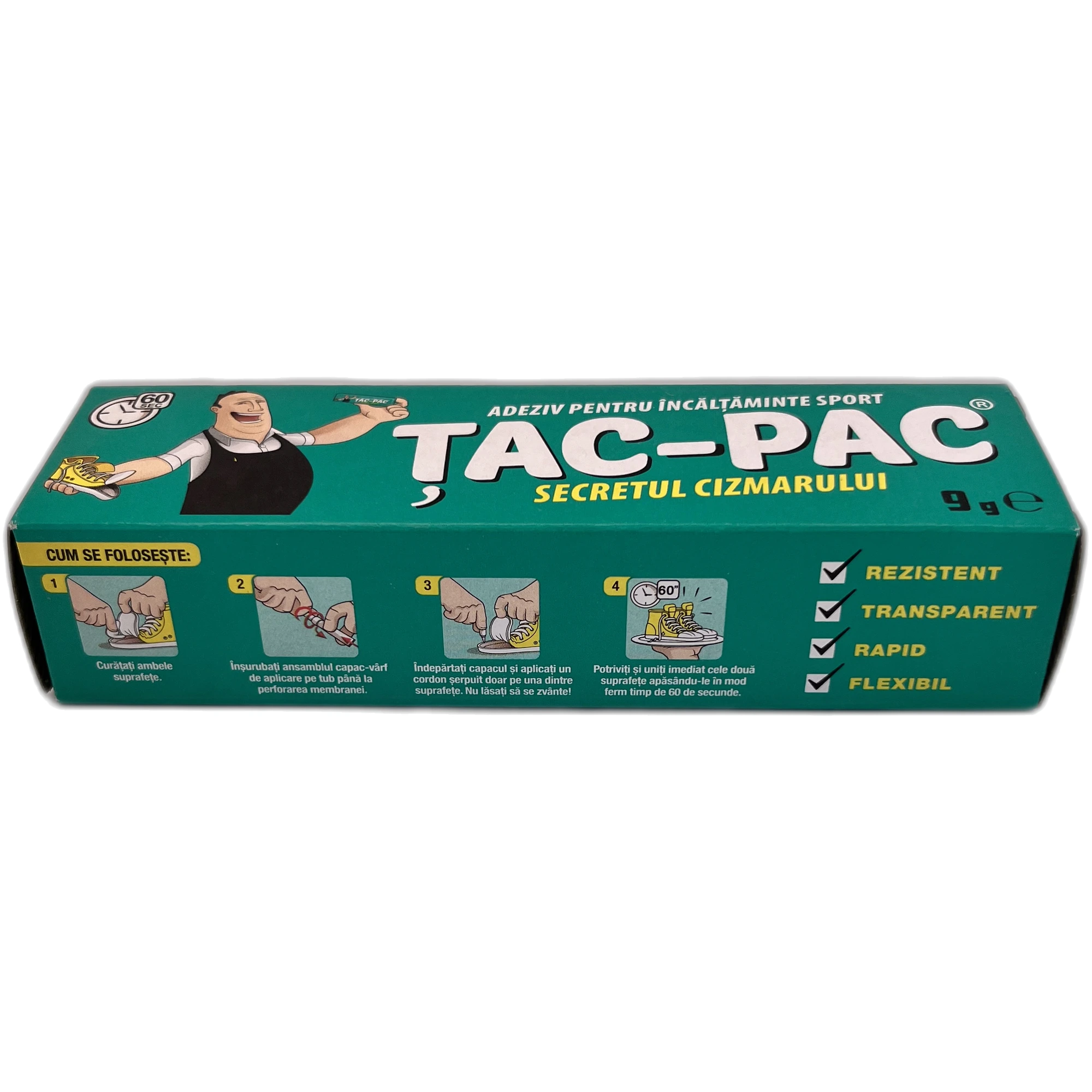 Adeziv pentru încălțăminte sport Tac-Pac, 9 g