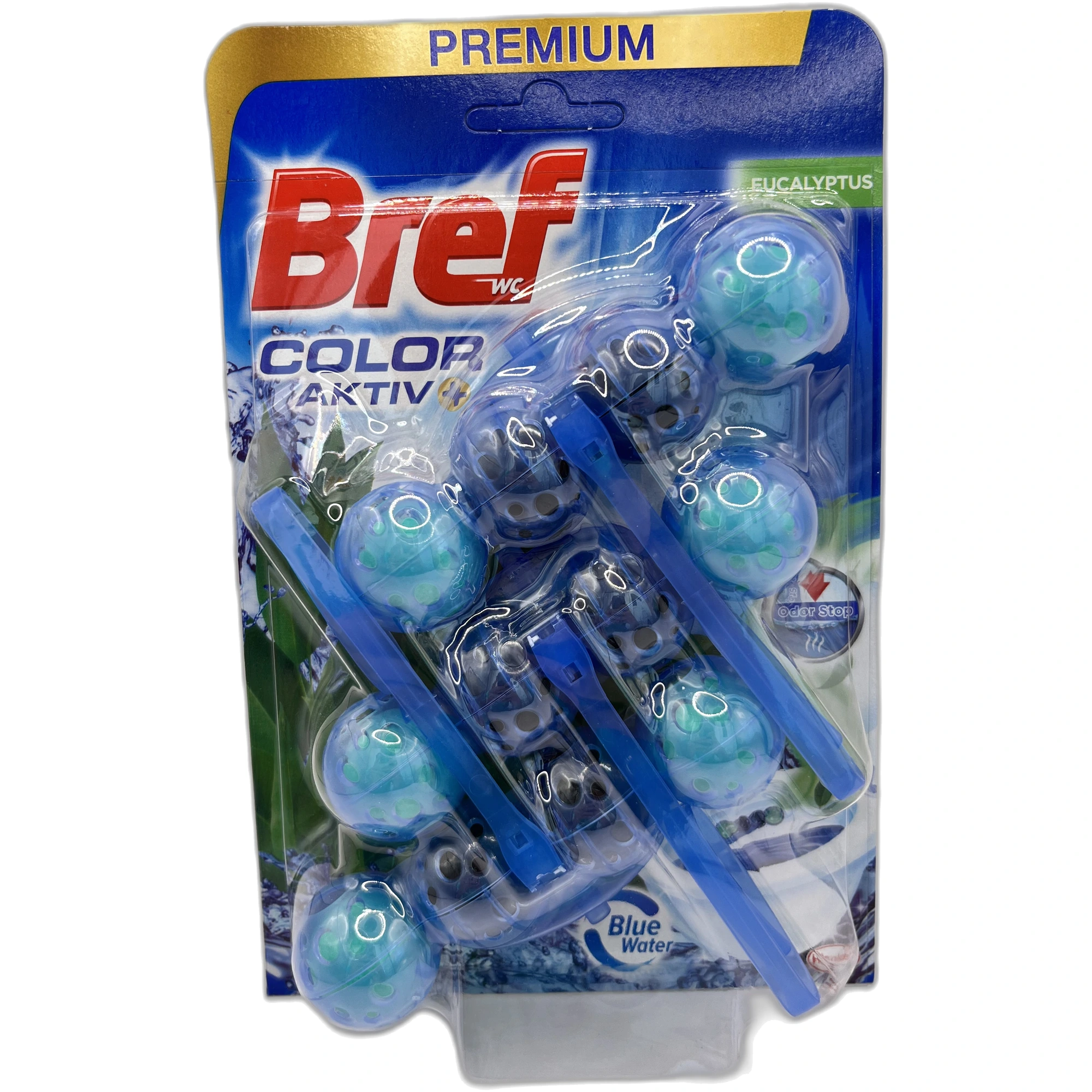 Odorizant WC Bref Color Aktiv Premium Eucalyptus, 3x50 g