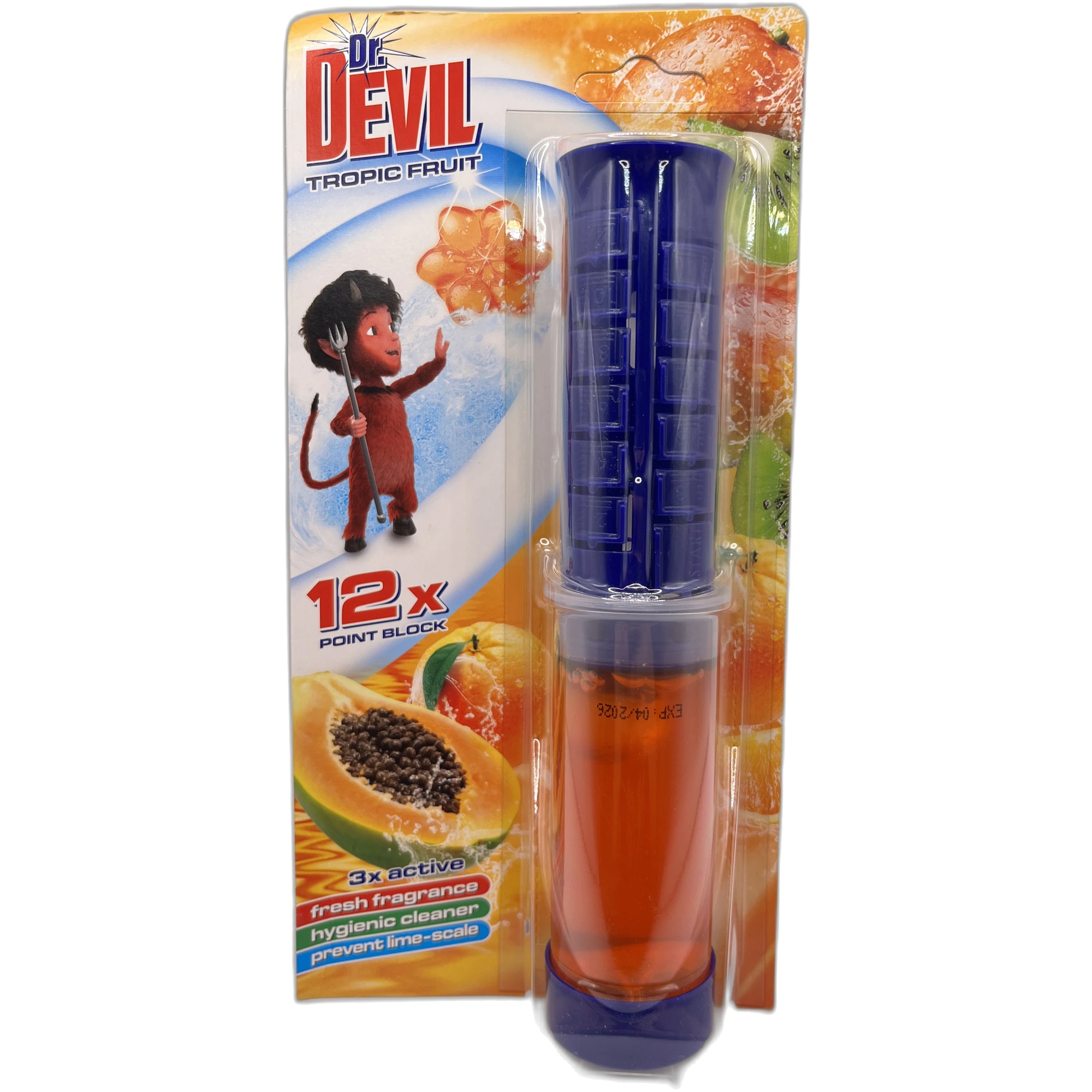 Dr. Devil Odorizant Lichid WC 3 în 1 Point Block Tropic Fruit 75ml 12x