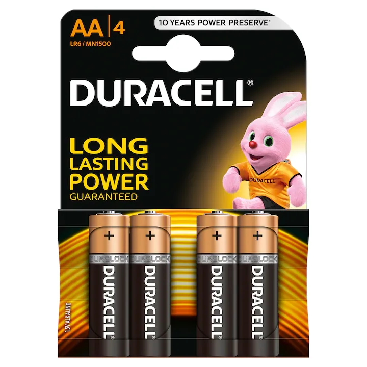 Set 4 baterii DURACELL R6 / AA (LR6)