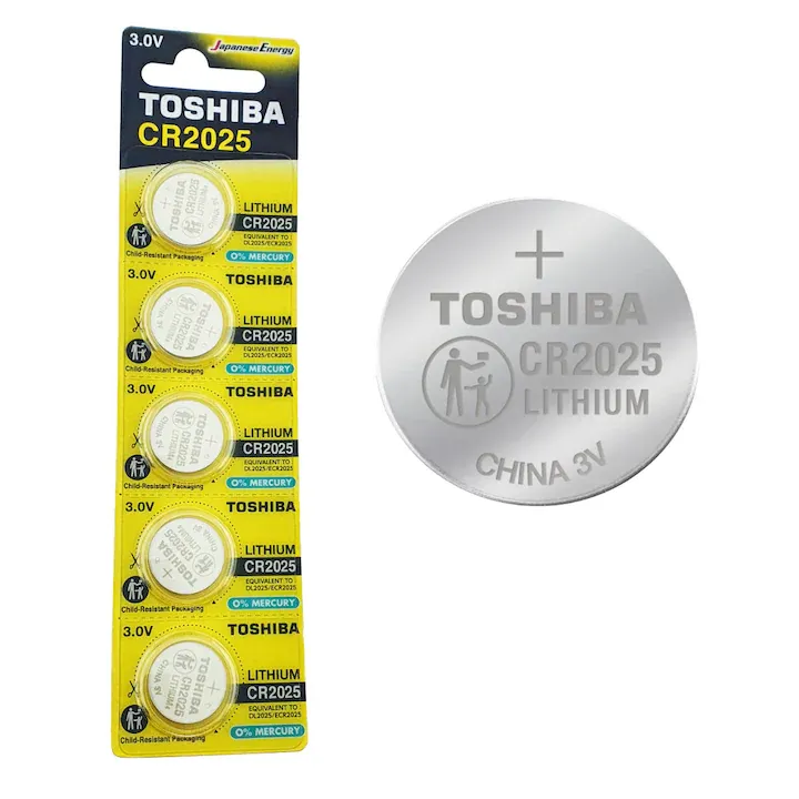 Set 5 baterii TOSHIBA CR2025 litiu