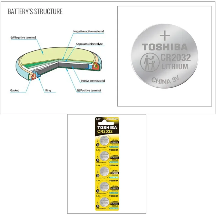 Set 5 baterii TOSHIBA CR2032 litiu