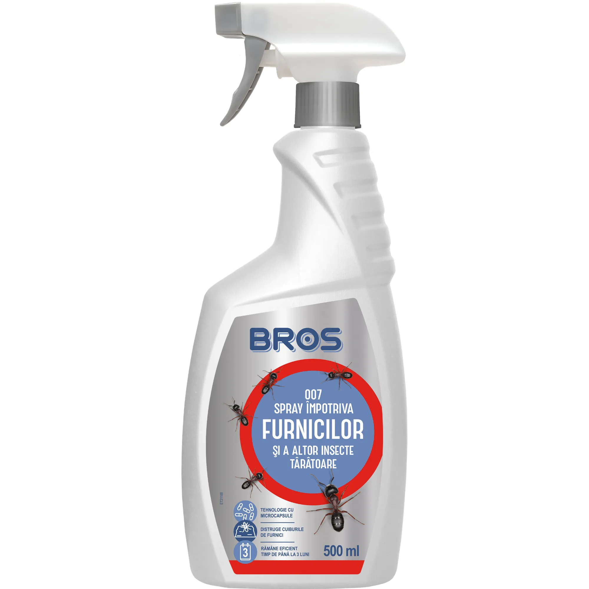 BROS 007 Spray împotriva furnicilor și insectelor târâtoare, 500 ml