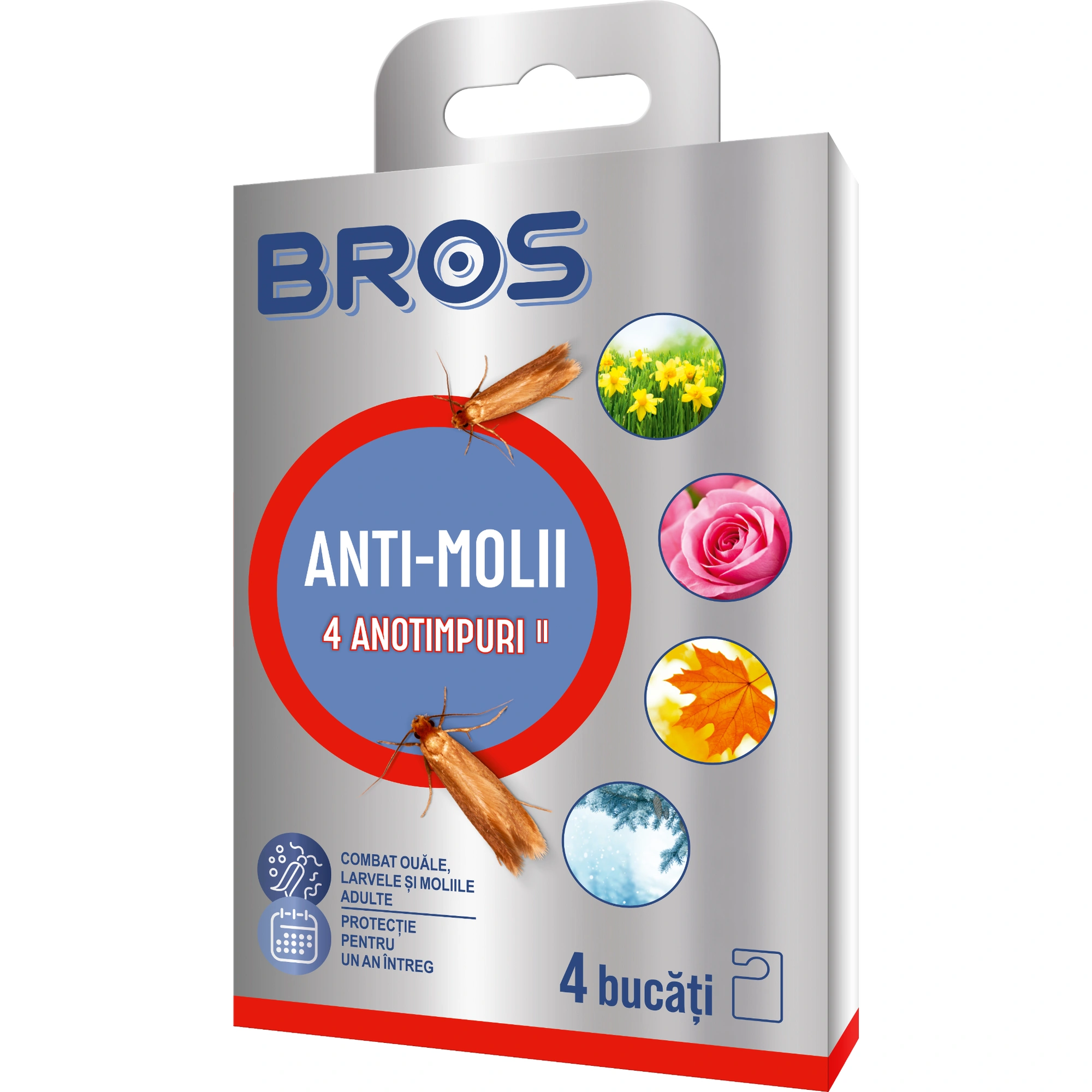 BROS Anti-molii 4 anotimpuri, 4 bucăți