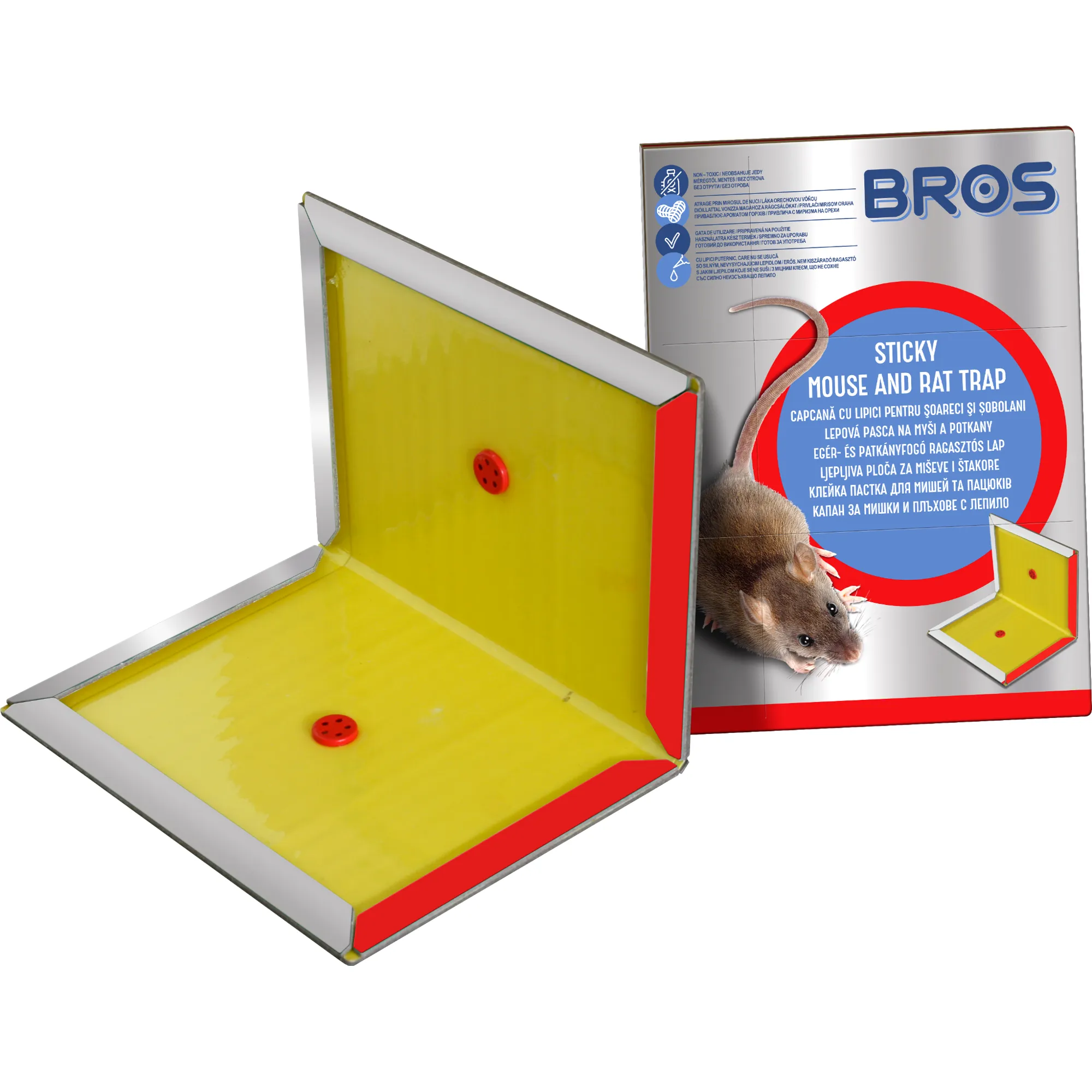 BROS Capcană cu lipici pentru șoareci și șobolani