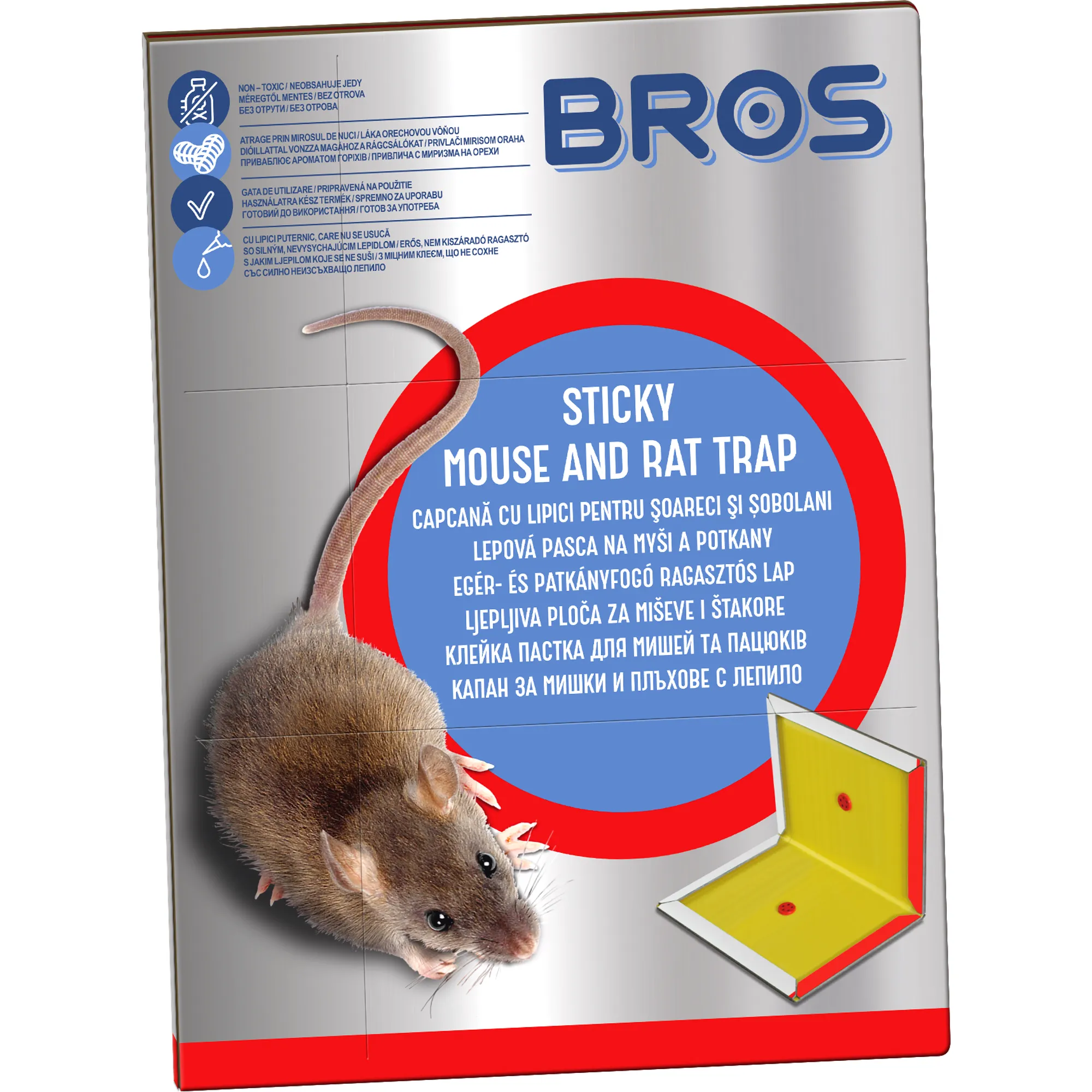 BROS Capcană cu lipici pentru șoareci și șobolani
