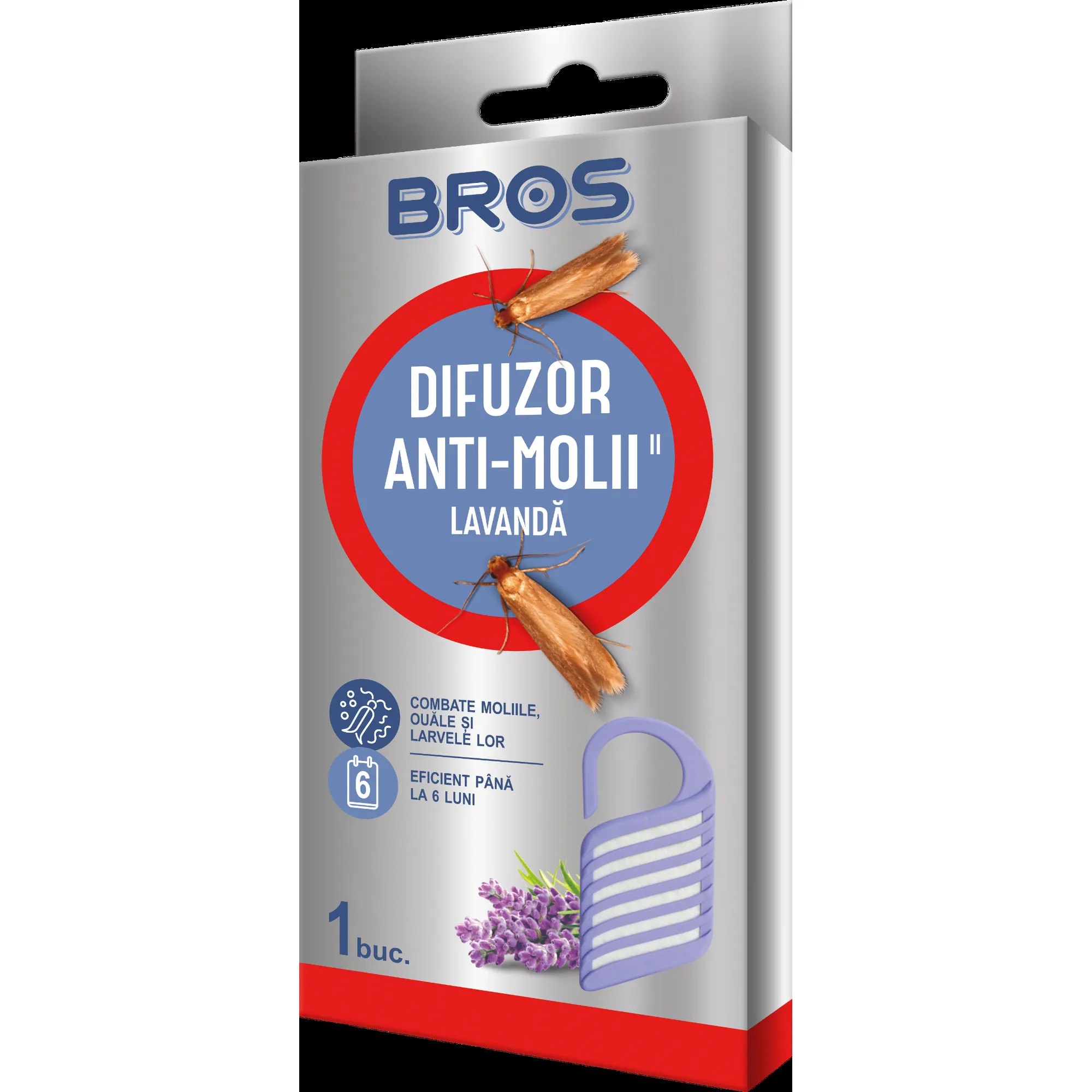 BROS Difuzor anti-molii cu lavandă, 1 buc