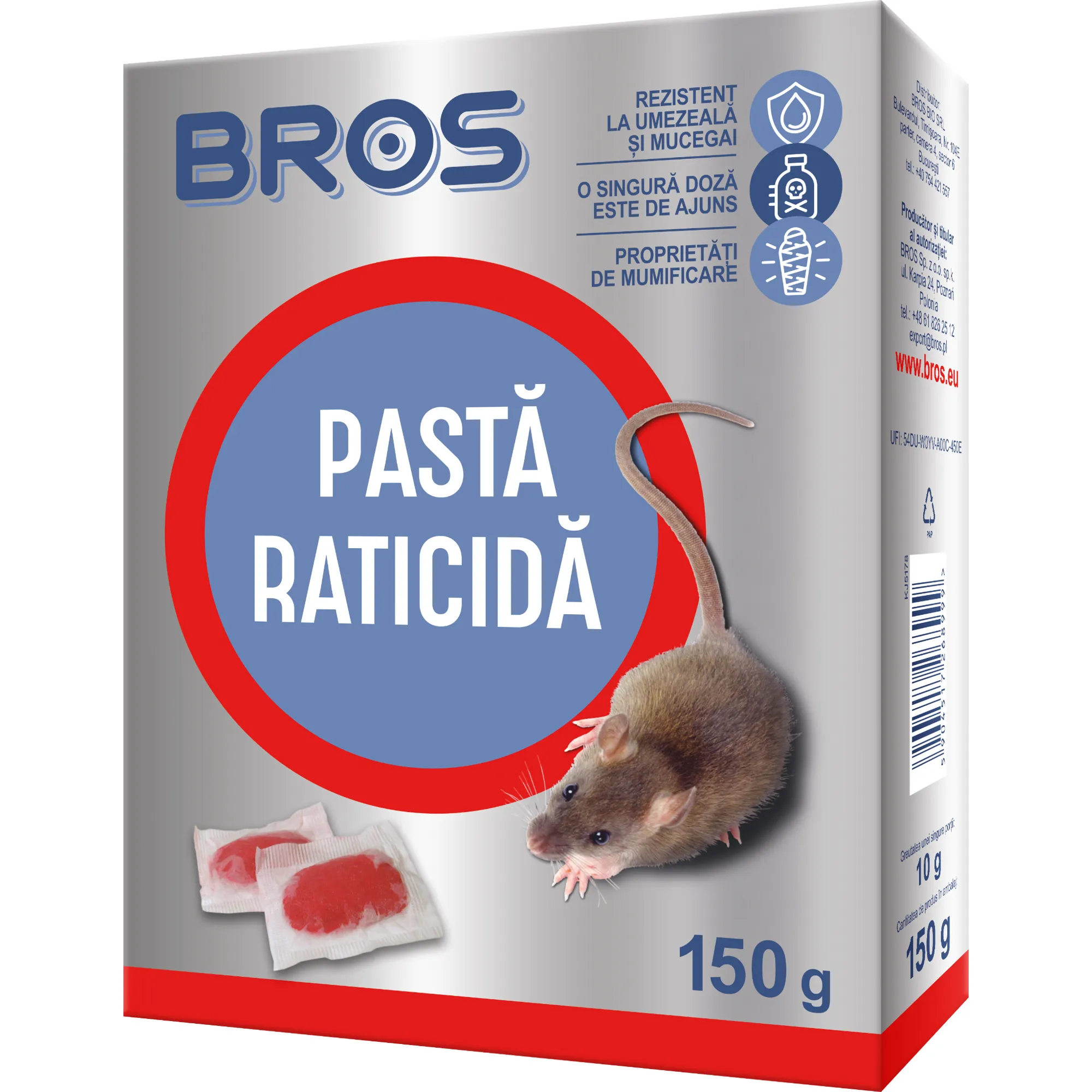 BROS Pastă raticidă 150 g