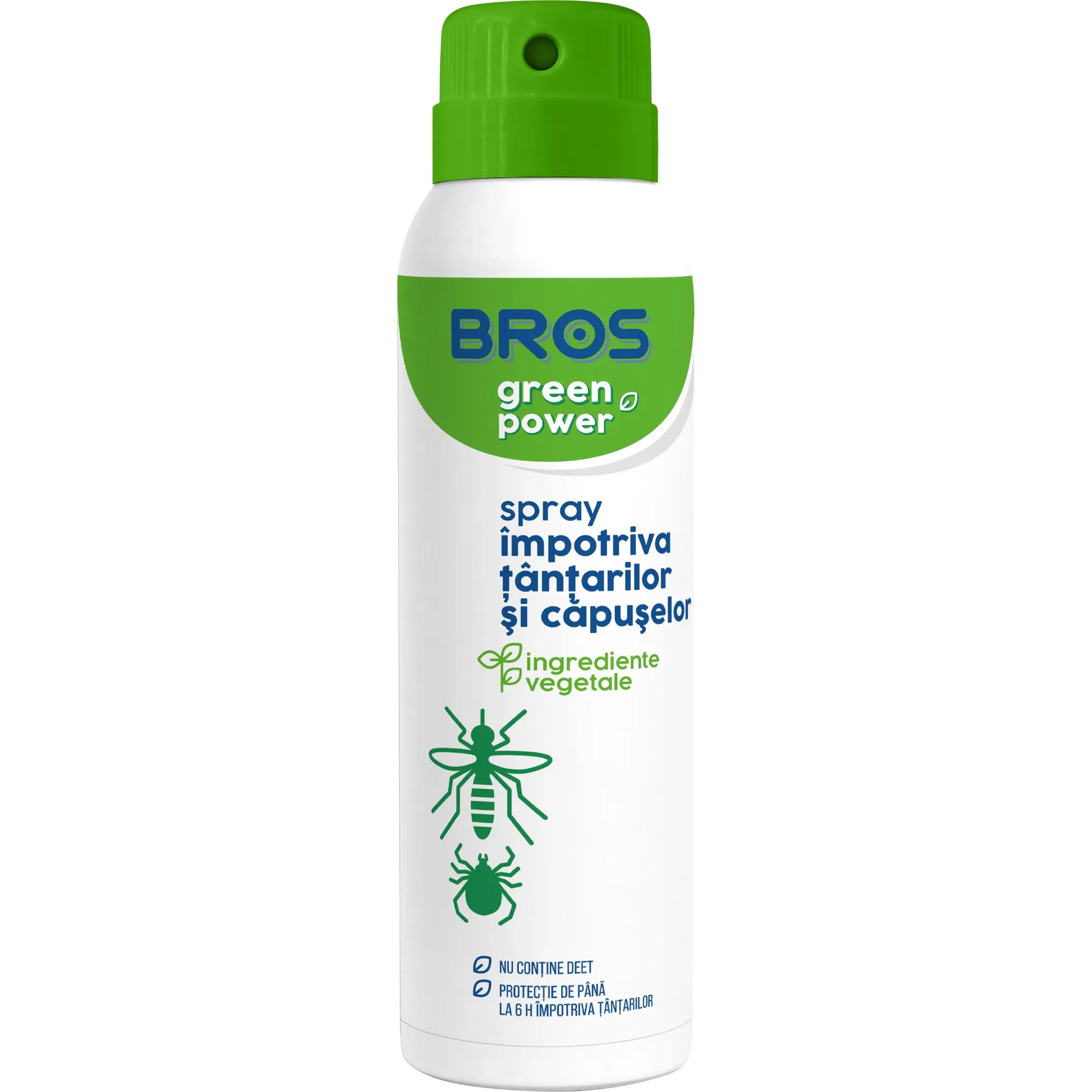 BROS Green Power – Spray împotriva țânțarilor și căpușelor, 90 ml