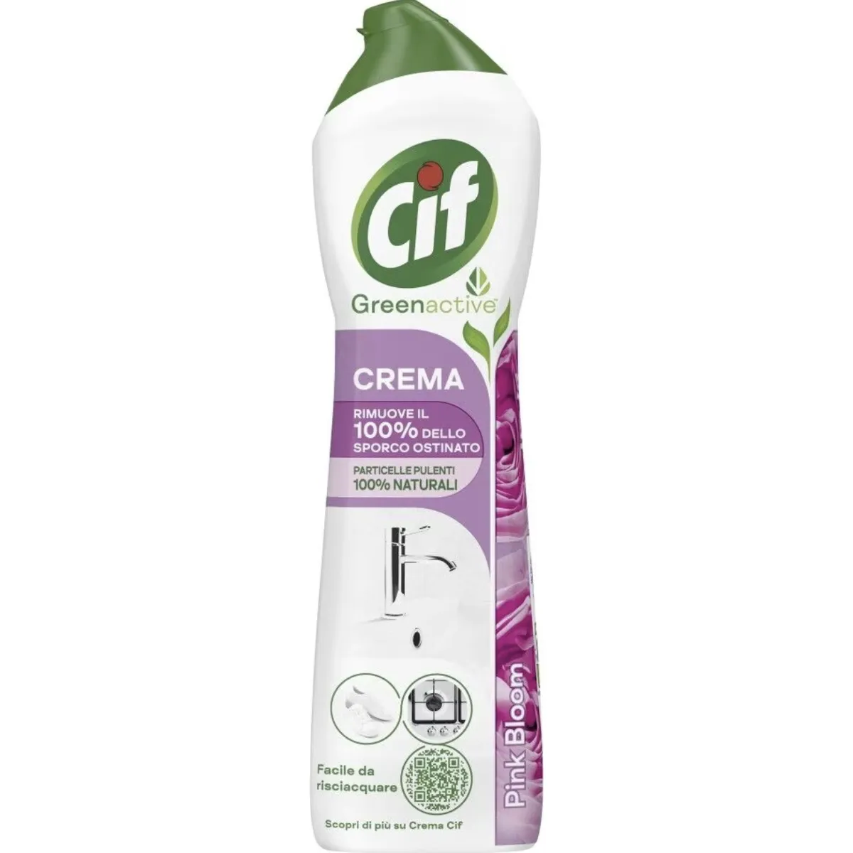 Cremă de curățat Cif Green Active Pink Bloom, 500 ml