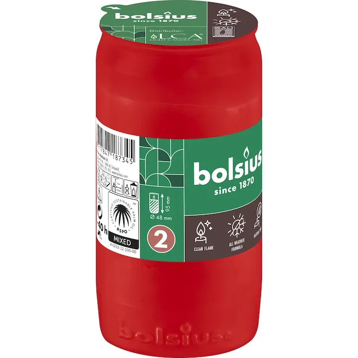 Candelă rezervă Bolsius RC2 / NR. 2 – Roșu