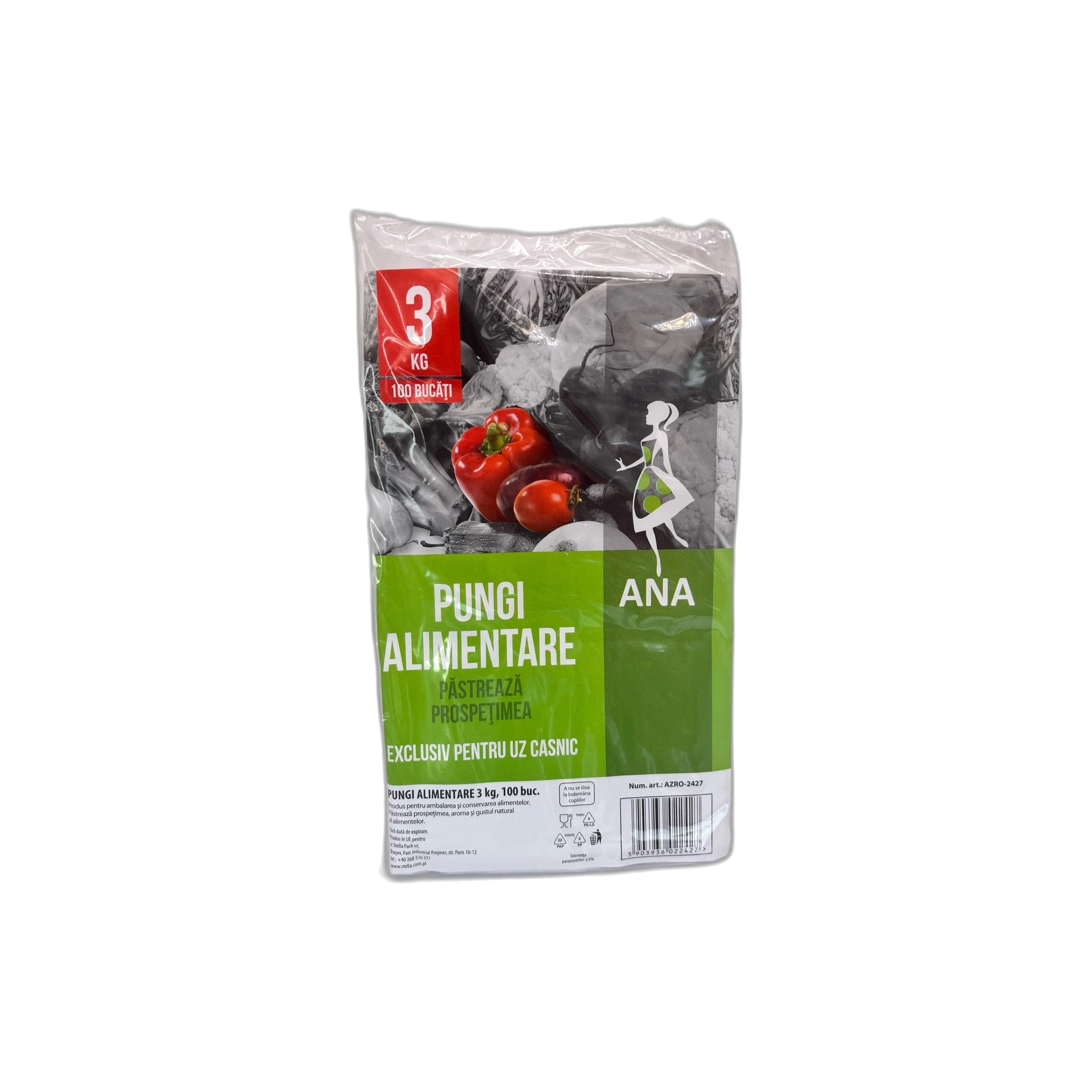 Pungi alimentare 3kg (100 buc) AZ
