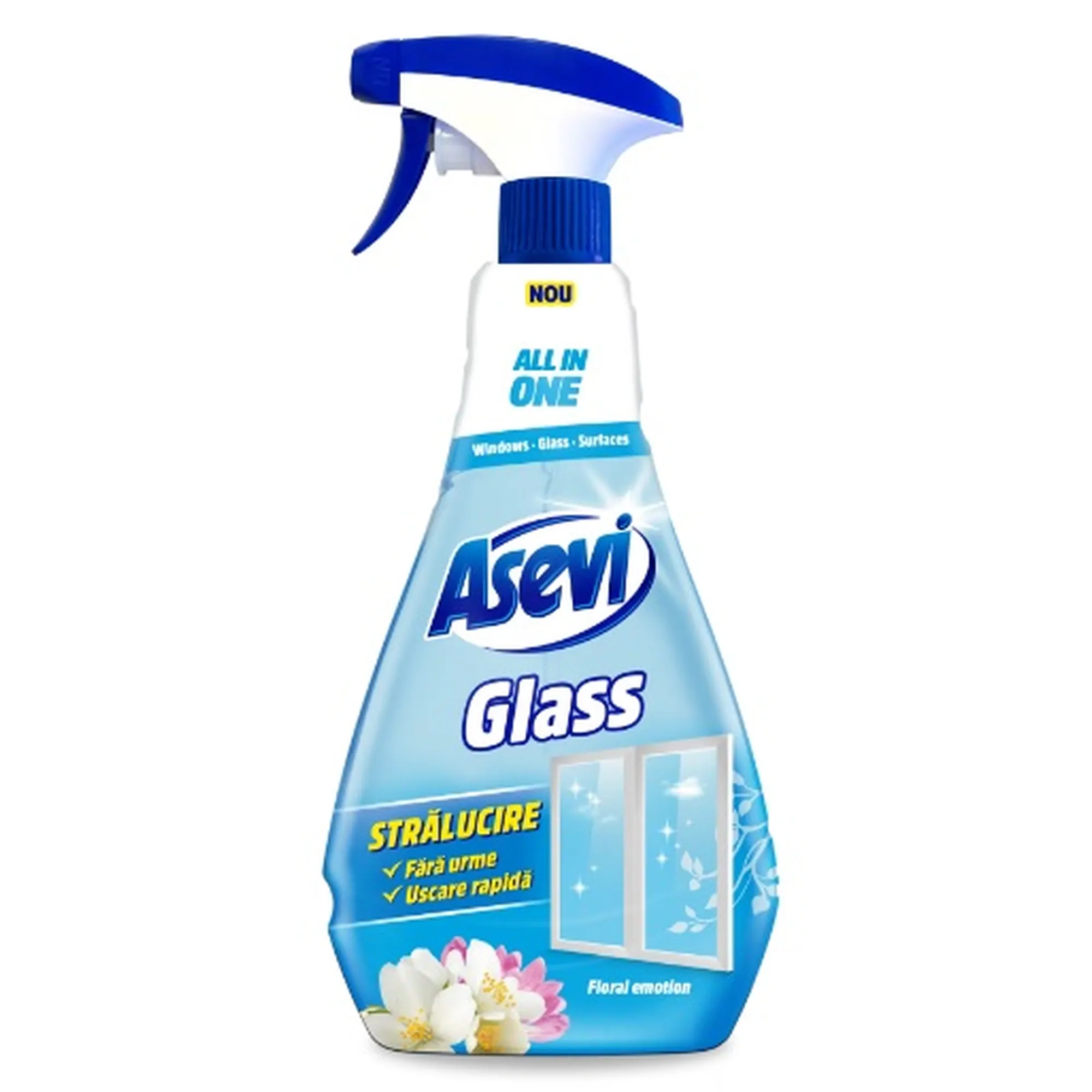 Soluție pentru geamuri Asevi Glass Floral Emotion, 750 ml