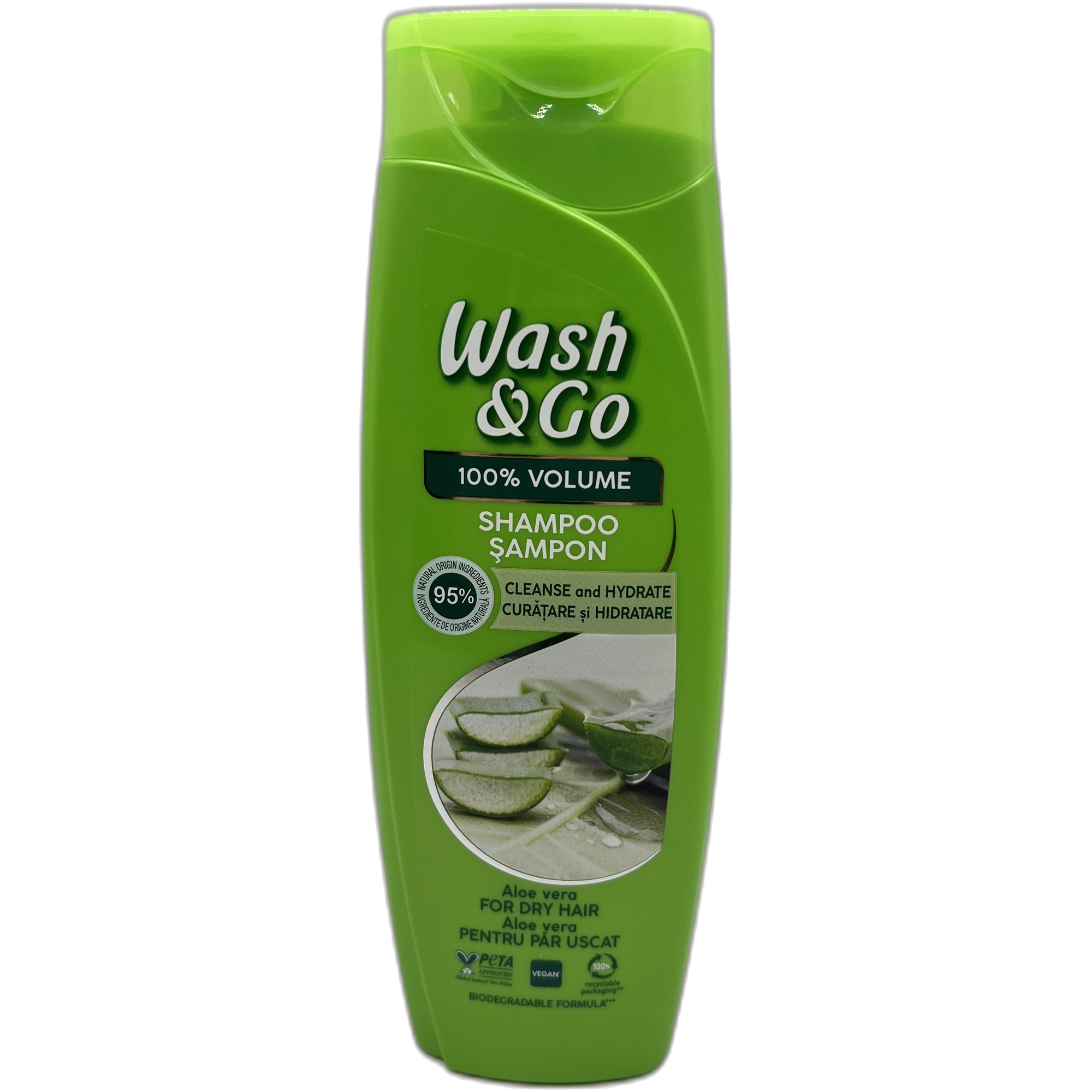 Șampon Wash & Go 100% Volume Aloe Vera 360 ml