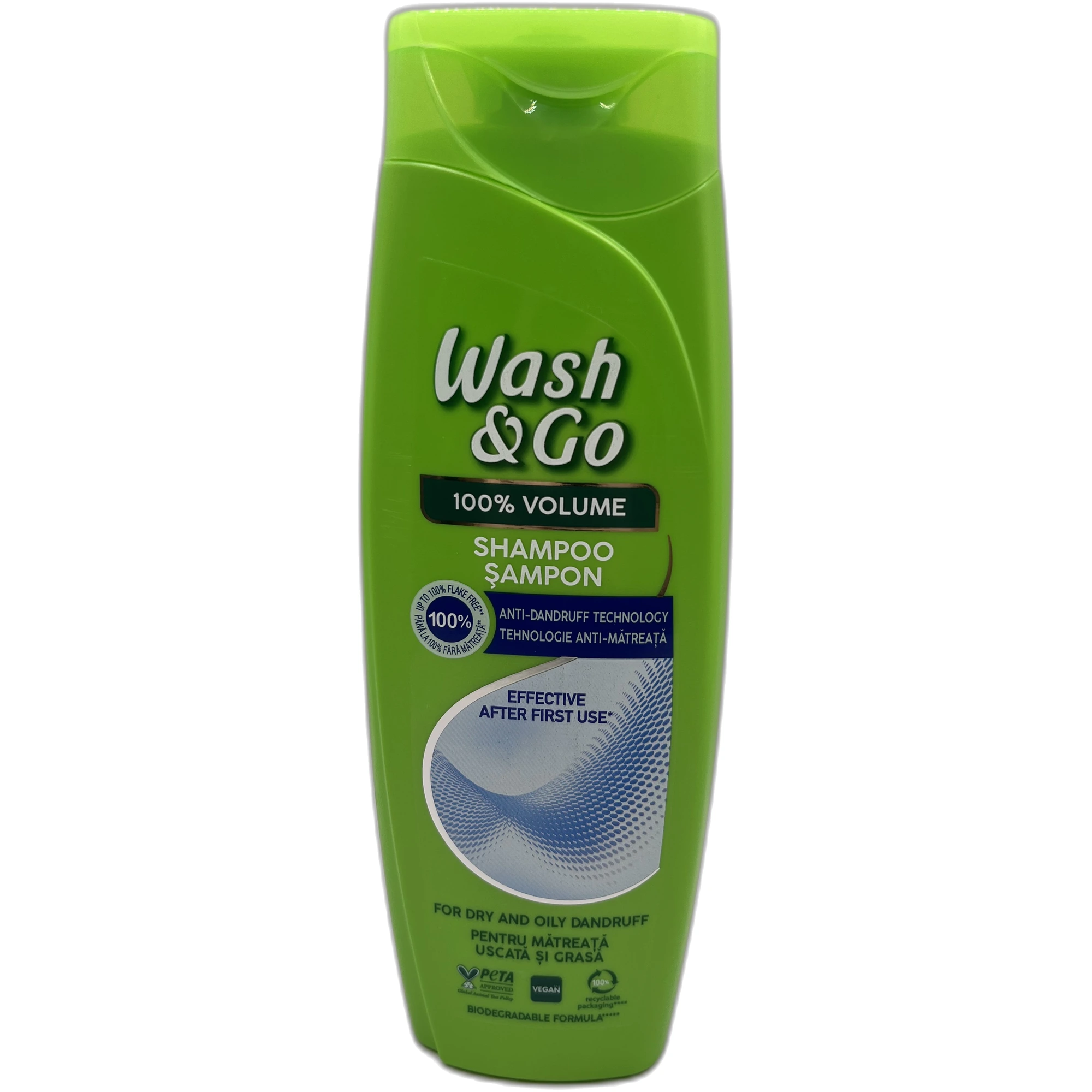 Șampon Wash & Go 100% Volume Anti-Mătreață 360 ml