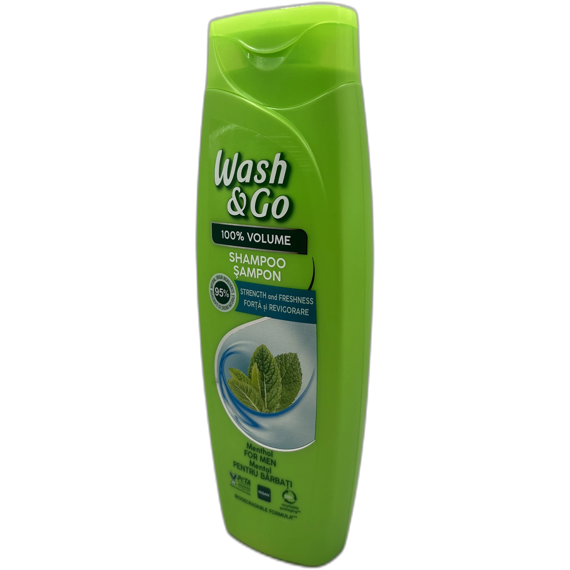 Șampon Wash & Go 100% Volume Menthol For Men 360 ml