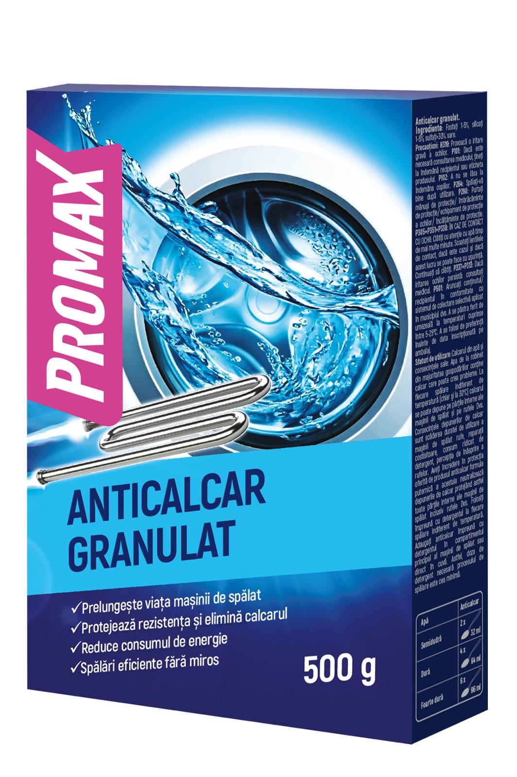 Anticalcar granulat Promax pentru masini de spalat, 500g