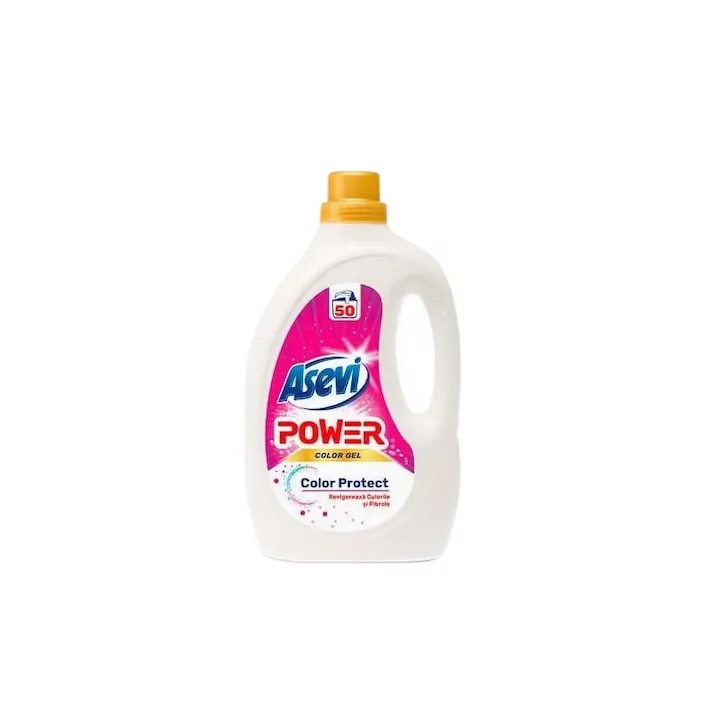 Detergent concentrat de rufe, Asevi Power Color Protect 2.5L, 50 spălări
