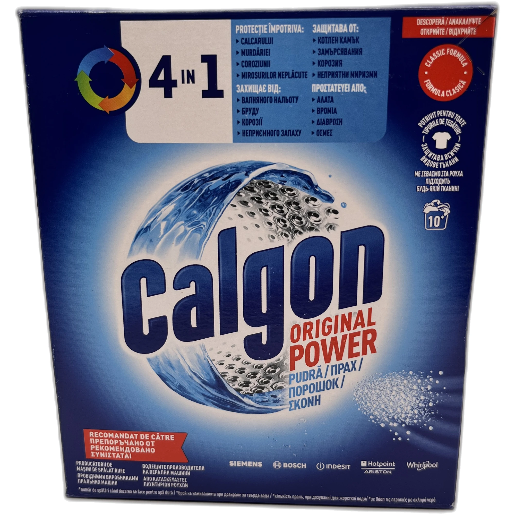 Calgon Original Power 4in1, 500 g – Protecție împotriva calcarului și murdăriei